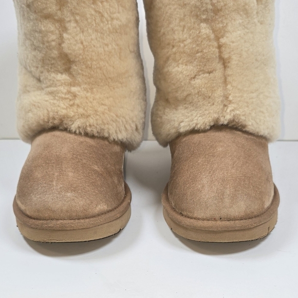Ugg Maylin Cozy Shearling Winter Suede Cuff Boots Pull On Sz.7 Outdoor Luxury - Picture 7 of 12